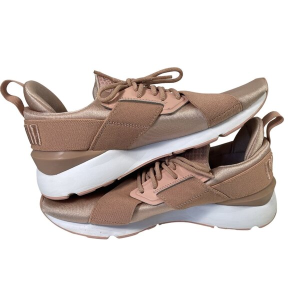 Puma Muse Satin EP Walking Shoes Womens 9 Pink Peach Running Athletic Sneakers - Picture 5 of 10